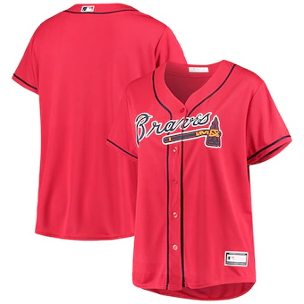 womens red atlanta braves plus size alternate replica team 